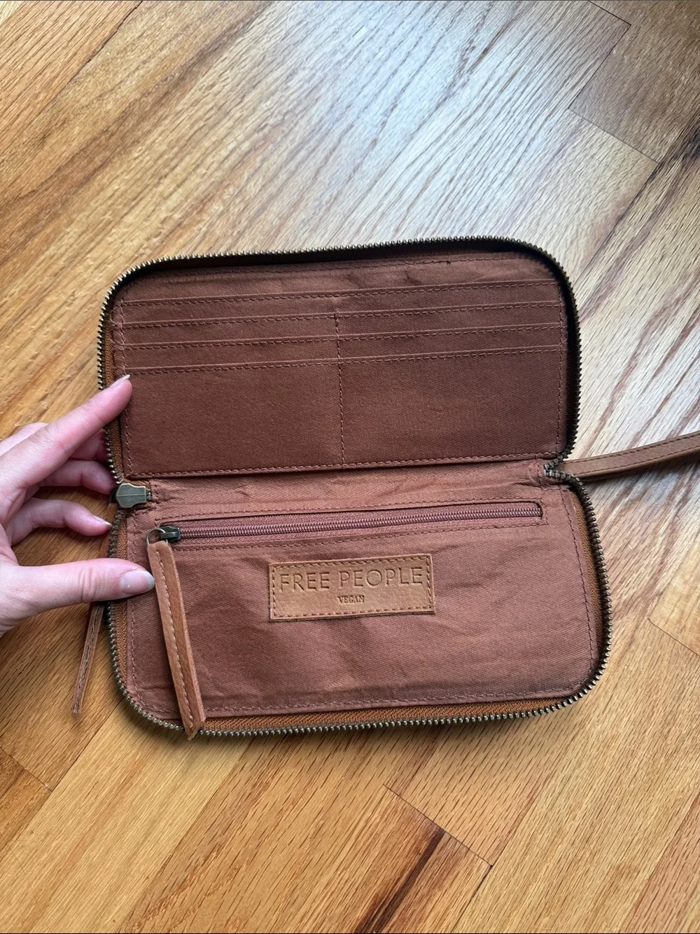 Free People Vegan Leather Wristlet Wallet